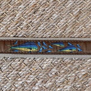 ZEP PRO | Dolphin Mahi Mahi Canvas Belt Solid Brass Buckle 44